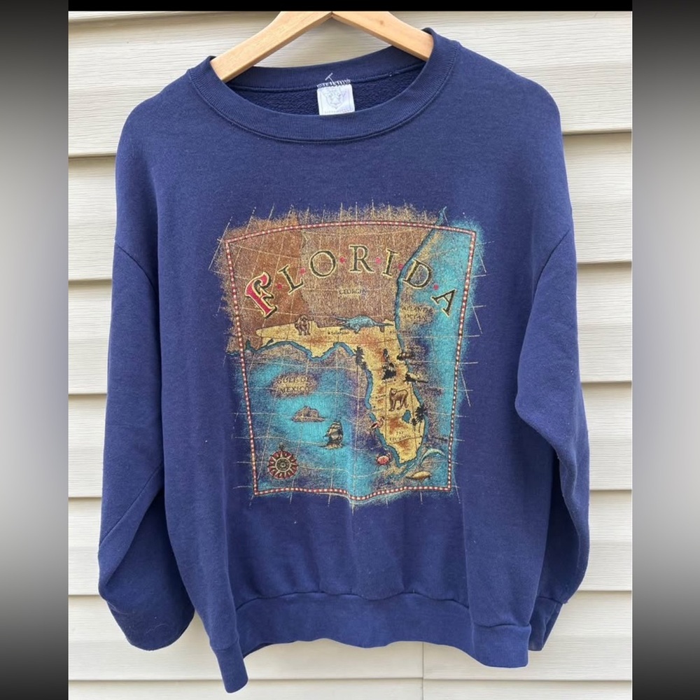 Vintage Florida size L Gulf of Mexico pullover Y2K 90’s Delta sweatshirt granny